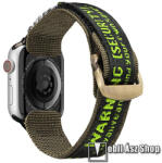 DUX DUCIS okosóra szíj - FEKETE / ZÖLD - szövet, tépőzár, állítható - Apple Watch Series 1/2/3 42mm / 4/5/6/SE 44mm / 7/8 45mm / Ultra 49mm