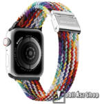 DUX DUCIS okosóra szíj - FEHÉR / SZÍNES - fonott szövet, állítható - Apple Watch Series 1/2/3 42mm / 4/5/6/SE 44mm / 7/8 45mm / 10 46mm / Ultra / Ultra 2 49mm