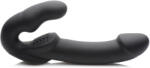 Strap U Evoke Rechargeable Vibrating Silicone Strapless Strap On Black Vibrator