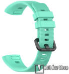  Okosóra szíj - CIÁNKÉK - szilikon, csíkos mintás, állítható méret - HUAWEI Band 3 Pro / Honor Band 3 Pro