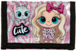 DERFORM Cute pénztárca, 12x8cm, BF10, kislány cicával