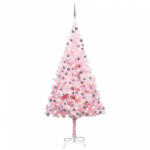 vidaXL rózsaszín PVC megvilágított műkarácsonyfa gömb szettel 240 cm (3077673) - balena