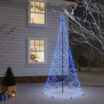 vidaXL kék 500 LED-es karácsonyfa fémoszloppal 3 m (328628)