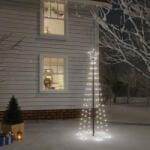 vidaXL hideg fehér fényű karácsonyfa tüskével 108 LED-del 180 cm (343551)