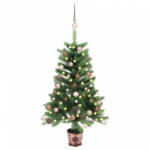 vidaXL zöld megvilágított műkarácsonyfa gömb szettel 90 cm (3077638) - balena