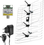 EMOS Kültéri antenna EM-025, 0-100 km, DVB-T2, DAB, LTE/4G szűrő