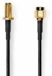 Nedis Cablu antenă | SMA Plug | SMA Socket | Placat cu aur | 50 Ohm | Ecranare unică | 3.00 m | Rotund | PVC | Negru | Etichetă (CSGL02010BK30)