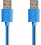 Nedis Cablu USB | USB 3.2 Gen 1 | Conector USB-A | Conector USB-A | 5 Gbps | Placat cu nichel | 2.00 m | Rotund | PVC | Albastru | Pungă de plastic (CCGP61000BU20)