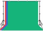  PULUZ 2x3m háttértartó állvány + 3db szövet háttér 3x2.9m (zöld, kék, piros) (PKT5205)
