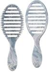 Wet Brush Grzebień do włosów, srebrny - The Wet Brush Wet Brush Speed Dry Hair Brush Metallic Marble Silver