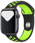 SmartWatcherz Szilikon Sport Apple Watch Szíj - Fekete-Neonzöld, M/L, 42, 44, 45, 49mm (11311)