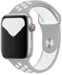 SmartWatcherz Szilikon Sport Apple Watch Szíj - Ezüst-Fehér, S/M, 38, 40, 41mm (10417)