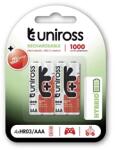 Uniross 1, 2V 1000mAh Ni-MH HYBRIO 4db/csomag AAA akkumulátor (UH4AAA1000) - bestbyte