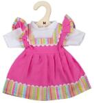Bigjigs Toys Rózsaszín ruha csíkos díszítéssel egy 34 cm-es babához (DDBJD546)