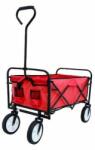  Fém kézikocsi, összecsukható kerti kocsi ponyvával, piros, max. 50kg teherbírás (A01)