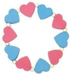 DETOA Gyermek karkötő rózsaszín és kék szívvel (87B505314)