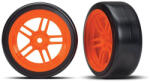 Traxxas kerék 1, 9", osztott küllős tárcsa narancssárga, Drift gumik (2) (elöl) (TRA8376A)