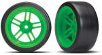Traxxas kerék 1, 9", osztott küllős tárcsa zöld, Drift gumik (2) (hátul) (TRA8377G)