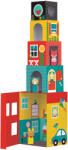 Petit Collage 1-2-3 kockából álló torony, házak karakterekkel (DDPTC233)