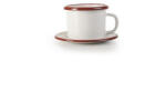 ibili Ceasca espresso cu farfurie Ibili-Bordeaux, otel emailat, 5x5 cm, alb rosu (IB-908405)