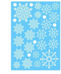  Karácsonyi ablakmatrica , többféle mintájú hópehely, fehér, (3) (5995206009726)