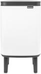 Brabantia Bo Waste Bin Hi hulladékgyűjtő felnyitható, Soft-Close fedéllel, magasított, lábakon álló, műanyag tartály, 4L - A méret, acél, fehér - 227042 (227042)