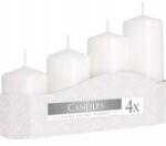 BISPOL Set lumânări cilindrice, alb, 4 buc - Bispol