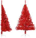  Jumătate de brad de crăciun artificial suport, roșu 150 cm pvc (344686)
