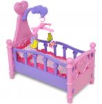  Pat de jucărie păpuși pentru camera de joacă a copiilor, roz + violet (80117)