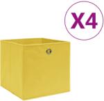 Cutii depozitare, 4 buc. , galben, 28x28x28 cm, textil nețesut (325223)