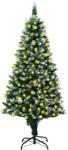  Brad de crăciun artificial, led&conuri pin&zăpadă albă, 210 cm (3077446)