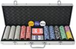  Set de poker cu 500 de jetoane cu laser din aluminiu (80184)