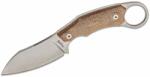 LIONSTEEL Fixed Blade M390 stone washed, Solid Natural CANVAS handle, leather sheath, Skinner H1 CVN (H1 CVN)