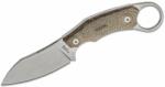 LIONSTEEL Fixed Blade M390 Stone washed, Solid GREEEN CANVAS Handle, leather sheath, Skinner H1 CVG (H1 CVG)