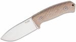 LIONSTEEL Hunting fix knife with NIOLOX blade, NATURAL CANVAS handle, leather sheath M3 CVN (M3 CVN)