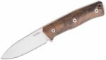 LIONSTEEL Fixed Blade SLEIPNER satin Walnut wood handle, leather sheath B35 WN (B35 WN)