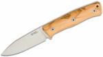 LIONSTEEL Fixed Blade SLEIPNER satin Olive wood handle, leather sheath B35 UL (B35 UL)