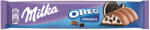 Milka & Oreo tejcsokoládé, kakaós kekszdarabok, vaníliaízű tejes krém - 37g - koffeinzona