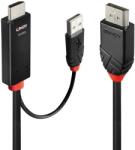 Lindy Lindy кабел, HDMI към DisplayPort, черен/червен, 2м (41499)