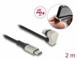 Delock Cablu USB 2.0 type C la USB type C unghi 180 grade PD 60W 2m, Delock 88160 (88160)