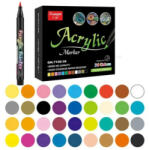 Kissbuty 36 színű akril festék toll ecset, kreatív üveg, -kő, -kerámia, -fa, -szövet, festéshez, 2mm-es vonalszélesség (5995206009917)