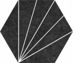  22x25 Co Aster Nero Hexagon fekete mintás design dekor járólap és csempe