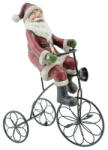Clayre & Eef Bicikliző mikulás karácsonyi dekorfigura 21x8x21cm