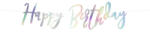 PartyDeco S. r. o Banner, Happy birthday, gyöngyház, 16.5 cm x 62cm