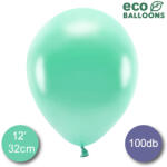 PartyDeco Eco metál lufi, latex, sötét menta zöld, d30, 100 db
