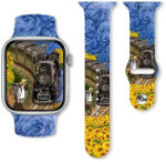 watchmyband Van Gogh és a vonat mintás szilikon szíj