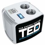 TED Electric Stabilizator de tensiune automat cu servomotor, 1000 VA, 145V - 280V, unda sinusoidala pura, 2 x Schuko (TED-AVR1000)