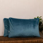 Hiko Set 2 perne decorative 2x40x60cm cu fata detasabila, Hiko COMFY catifea ocean blue (4079)