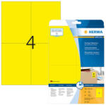 Herma 105*148 mm-es Herma A4 íves etikett címke, sárga színű (20 ív/doboz) (HERMA 4561) - etikett-cimke-shop