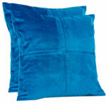 Hiko Set 2 perne decorative cu vipusca si fata detasabila, HIKO Comfy catifea albastru turcoaz 2x40x40cm